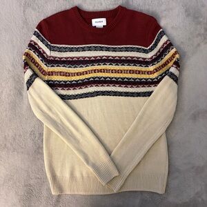 Pull & Bear Men’s Fair Isle Colorblock Knit Sweater - Size XS (NWOT)